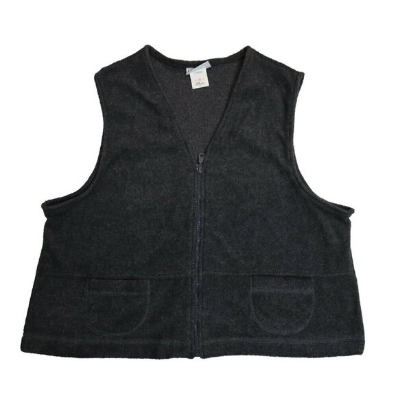 Jantzen Classics Vintage Women's Sweater Vest Gray Terry Fleece Size XL - Picture 1 of 4